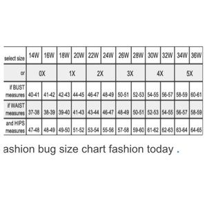 fashion bug size conversion chart